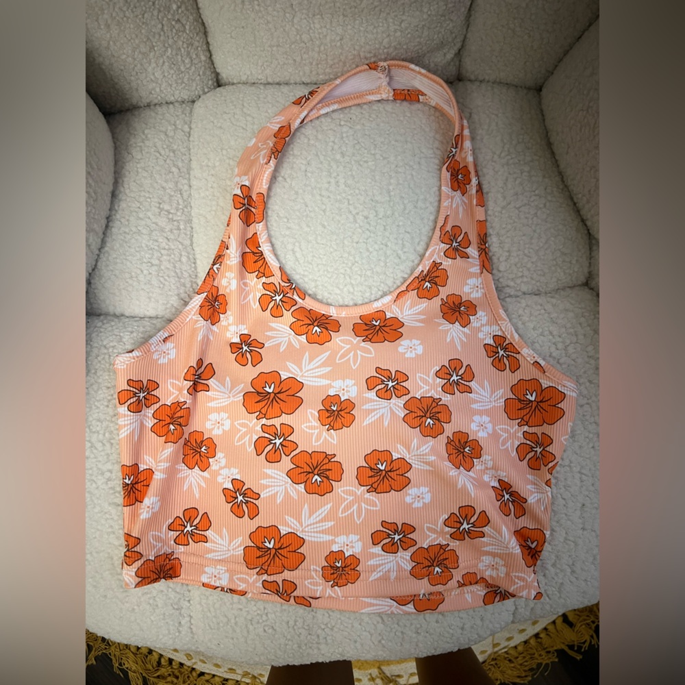 Floral Orange Tank Top